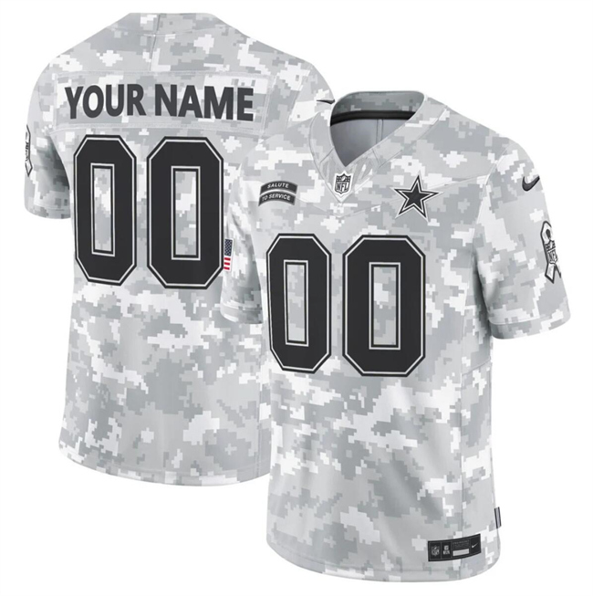 Men's Dallas Cowboys Active Player Custom 2024 F.U.S.E Arctic Camo Salute to Service Limited Football Stitched Jersey